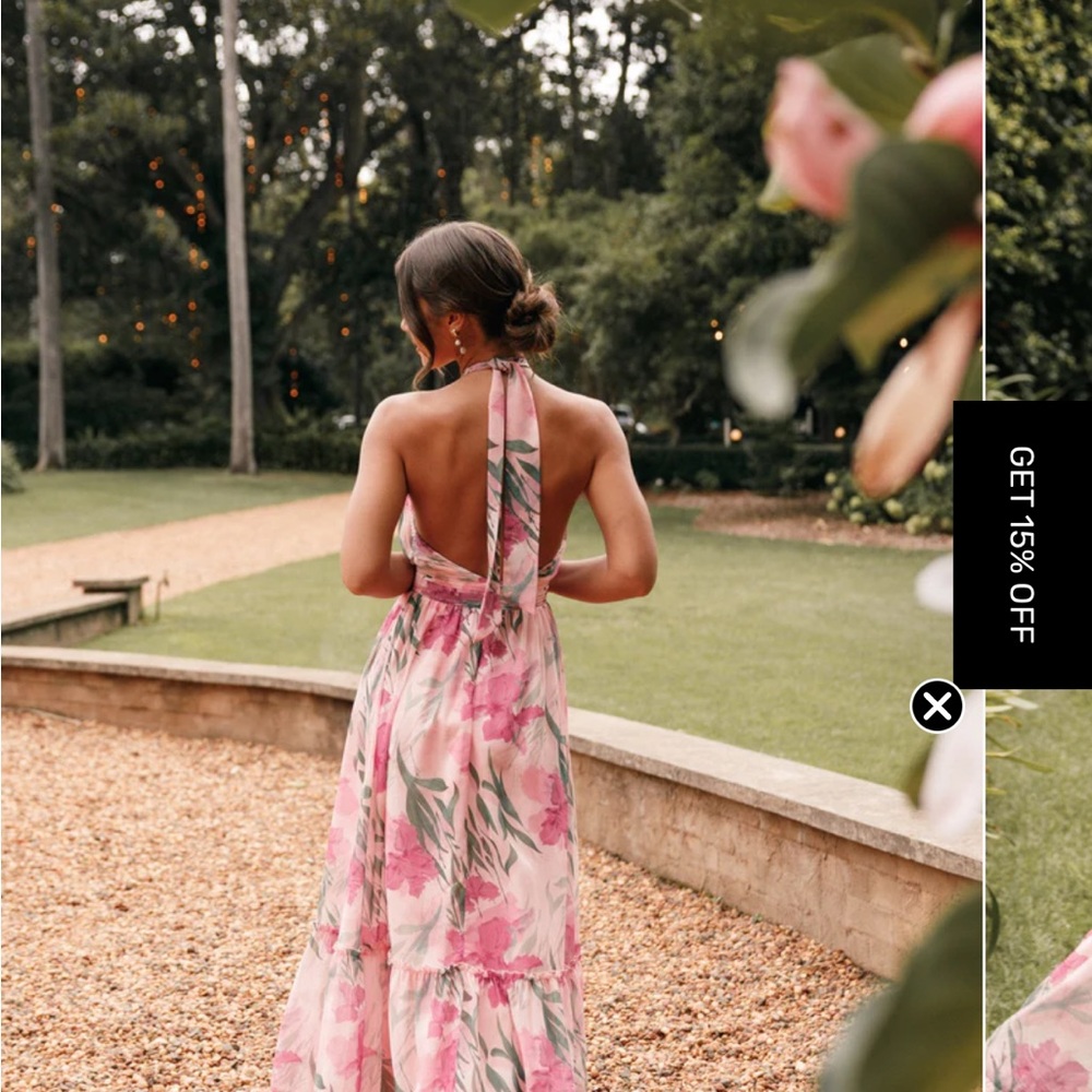 Petal & Pup Pink and Green Halter Sundress